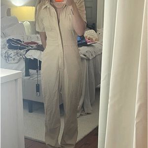 nude corduroy jumpsuit